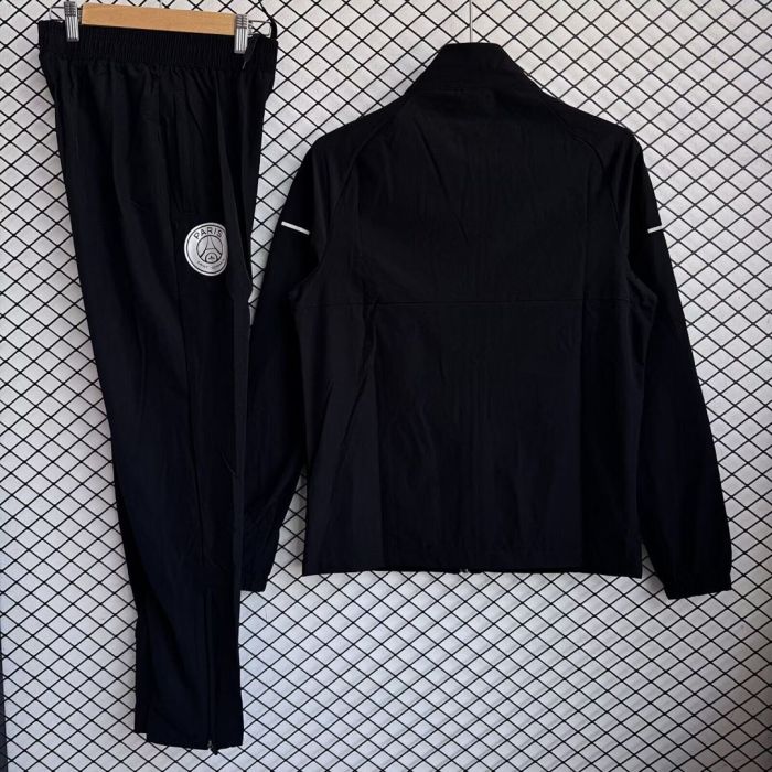 2025-2026 PSG Black Soccer Windbreaker Jacket Football Jacket and Pants