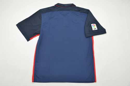 with LFP Patch Retro Jersey 2015-2016 Atletico Madrid Away Dark Blue Soccer Jersey Vintage Football Shirt