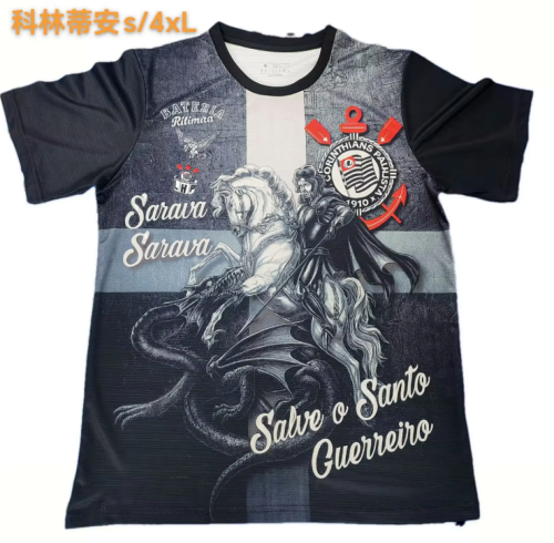 Fan Version 2025-2026 Corinthians Black Special Edition Soccer Jersey Football Shirt