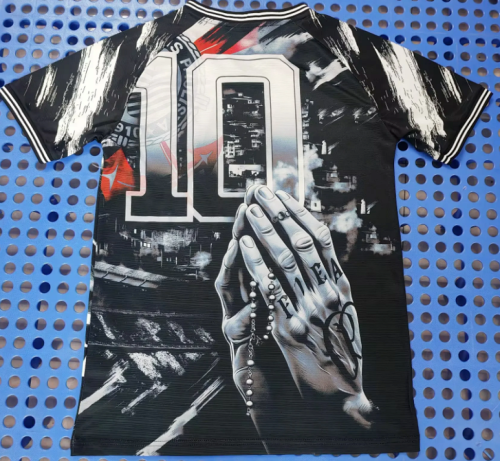 Copy Fan Version 2025-2026 Corinthians Black Soccer Pre-match Jersey Football Shirt