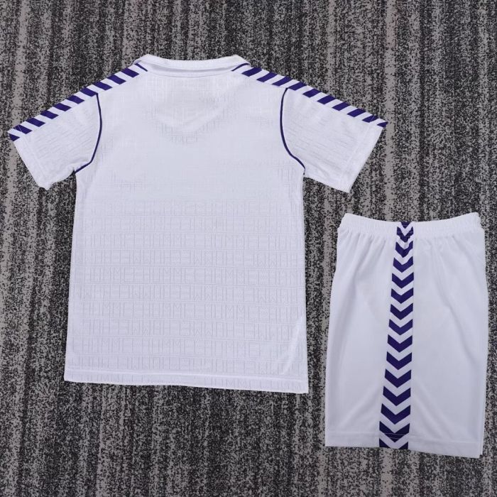 Retro Youth Uniform Kids Kit 1988-1990 Real Madrid Home Soccer Jersey Shorts Vintage Child Football Set