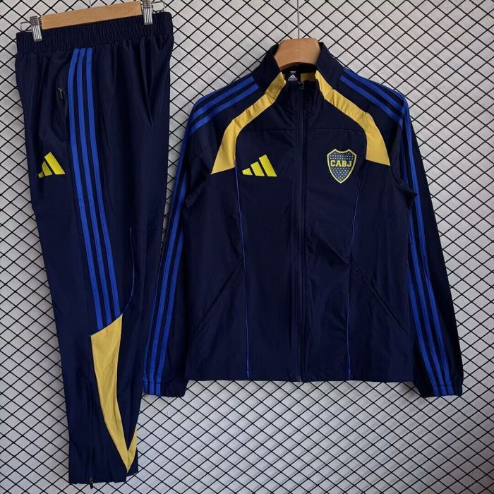 2025-2026 Boca Juniors Dark Blue Soccer Windbreaker Jacket Football Jacket and Pants