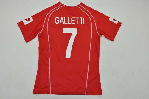 Retro Jersey 2004-2005 Real Zaragoza GALLETTI 7 Away Red Soccer Jersey Vintage Camisetas de Futbol