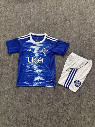 Youth Uniform Kids Kit 2025-2026 Como Home Soccer Jersey Shorts Child Football Set