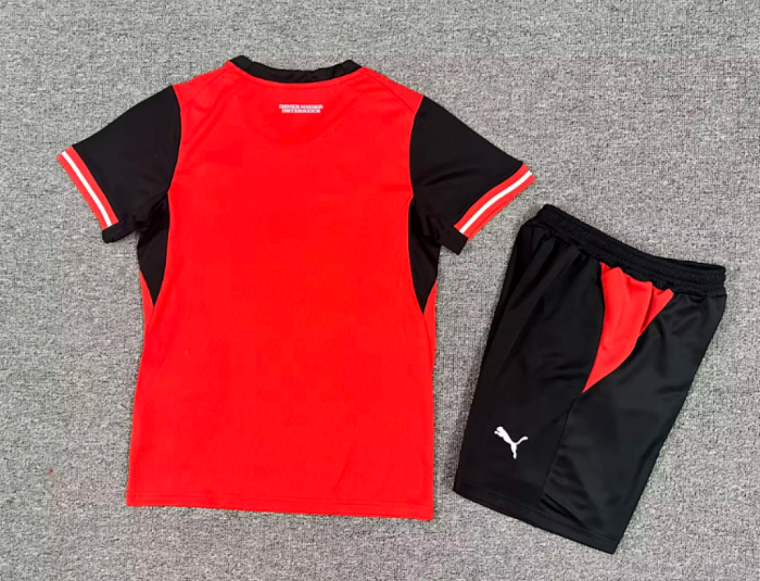Youth Uniform Kids Kit 2026 Austria Home Soccer Jersey Shorts Child Football Set