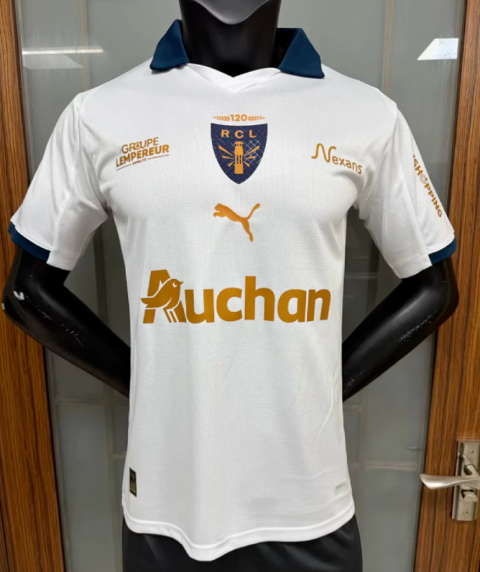 Maillot Lens Fan Version 2025-2026 RC Lens Fourth White Goalkeeper Soccer Jersey Football Shirt