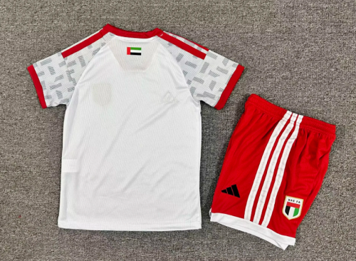 Youth Uniform Kids Kit 2026 United Arab Emirates Home Soccer Jersey Shorts Child UAE Football Set