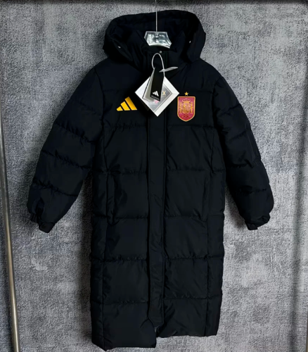 2026 Spain Black Long Cotton Coat
