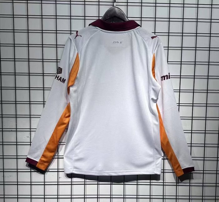 Long Sleeve Fan Version 2025-2026 Galatasaray Away White Soccer Jersey Football Shirt