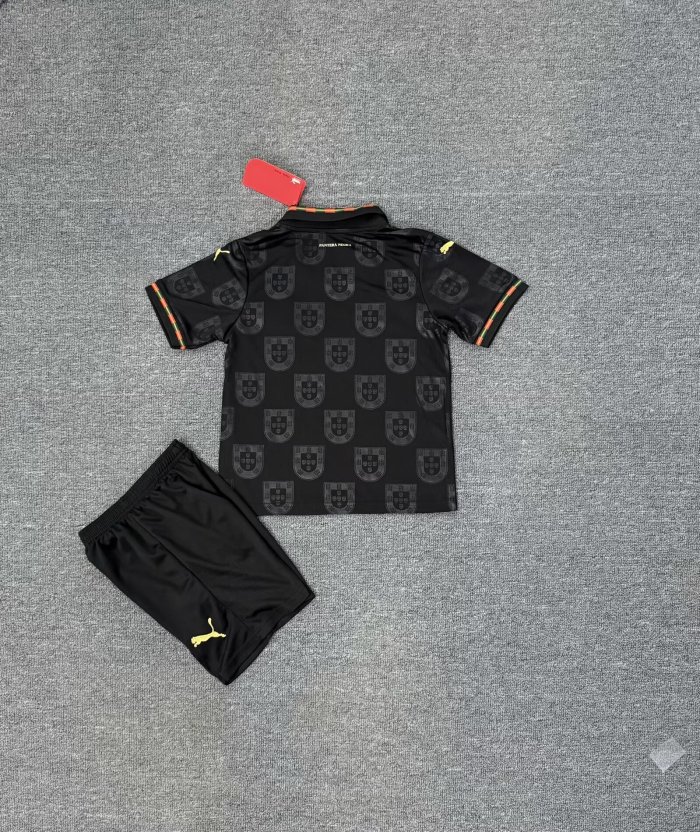 Youth Uniform Kids Kit Portugal 2026 Away Soccer Jersey Shorts Child Football Set