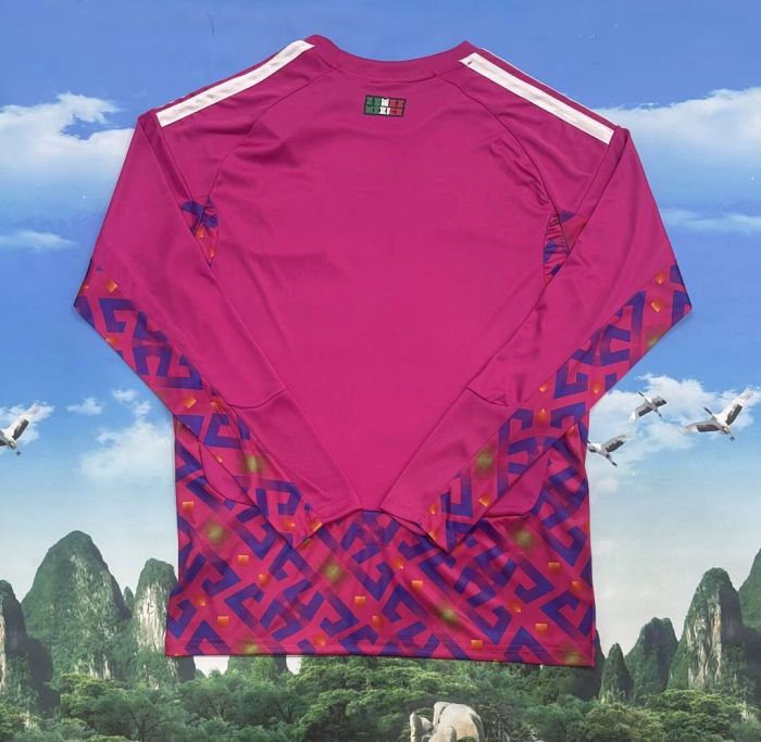 Long Sleeve Fan Version 2026 Mexico Pink Goalkeeper Soccer Jersey Football Shirt