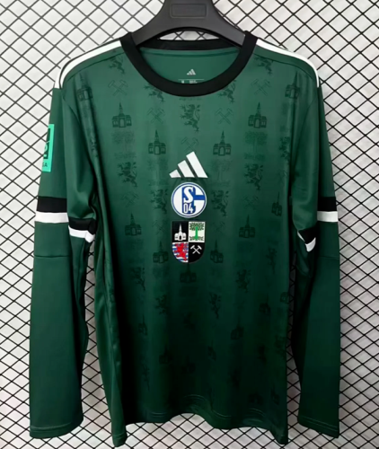 Long Sleeve Fan Version Schalke 04 150th Anniversary Soccer Jersey Football Shirt