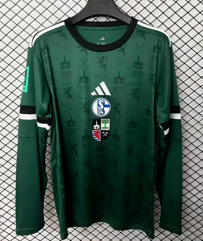 Long Sleeve Fan Version Schalke 04 150th Anniversary Soccer Jersey Football Shirt