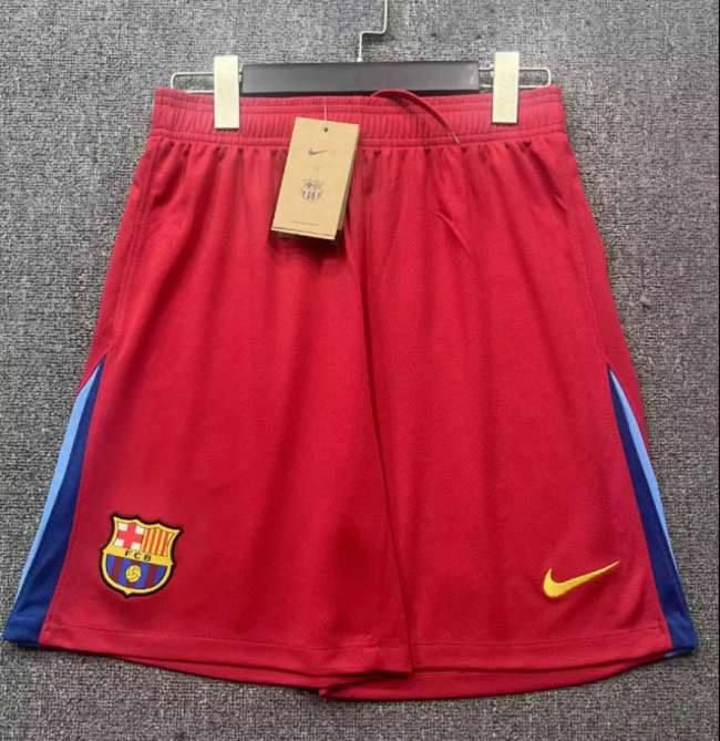 Fan Version 2025-2026 Barcelona Fourth Away Red Soccer Shorts Football Shorts