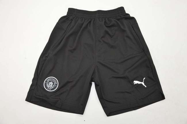 with Pocket Fan Version 2025-2026 Manchester City Black Soccer Training Shorts Football Shorts