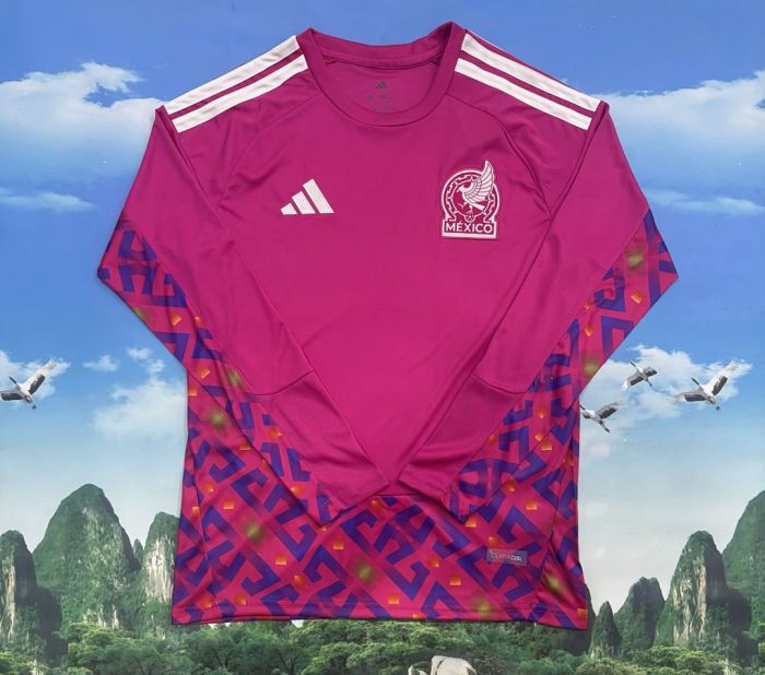 Long Sleeve Fan Version 2026 Mexico Pink Goalkeeper Soccer Jersey Football Shirt