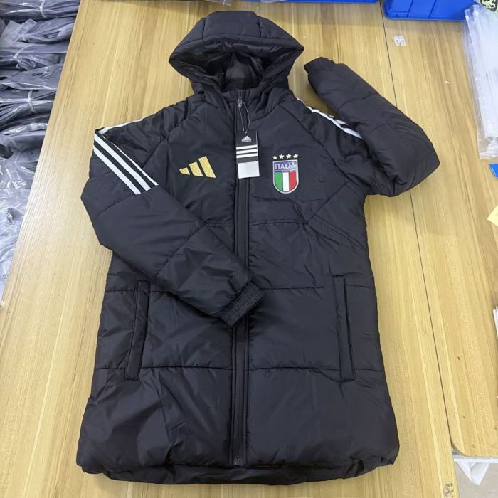 2026 Italy Black Long Cotton Coat
