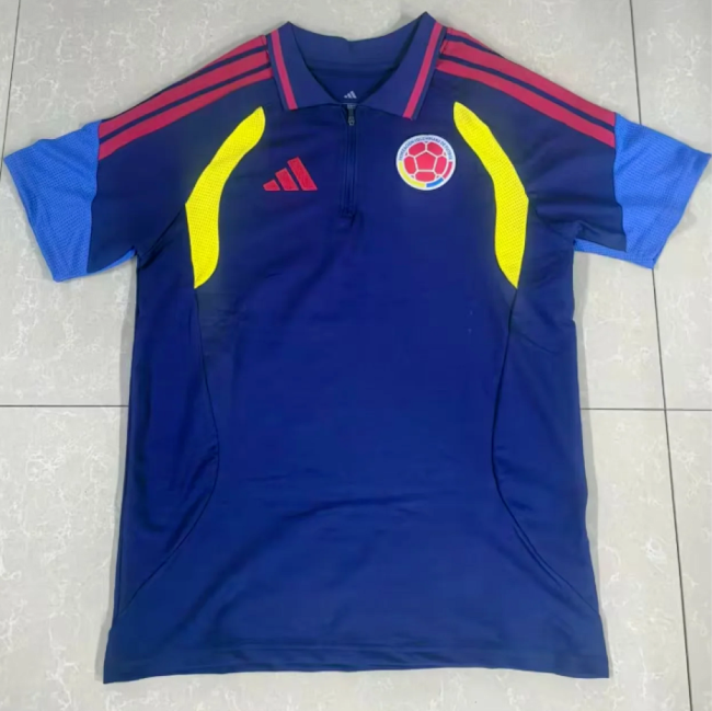 Fan Version 2026 Colombia Dark Blue Soccer Polo
