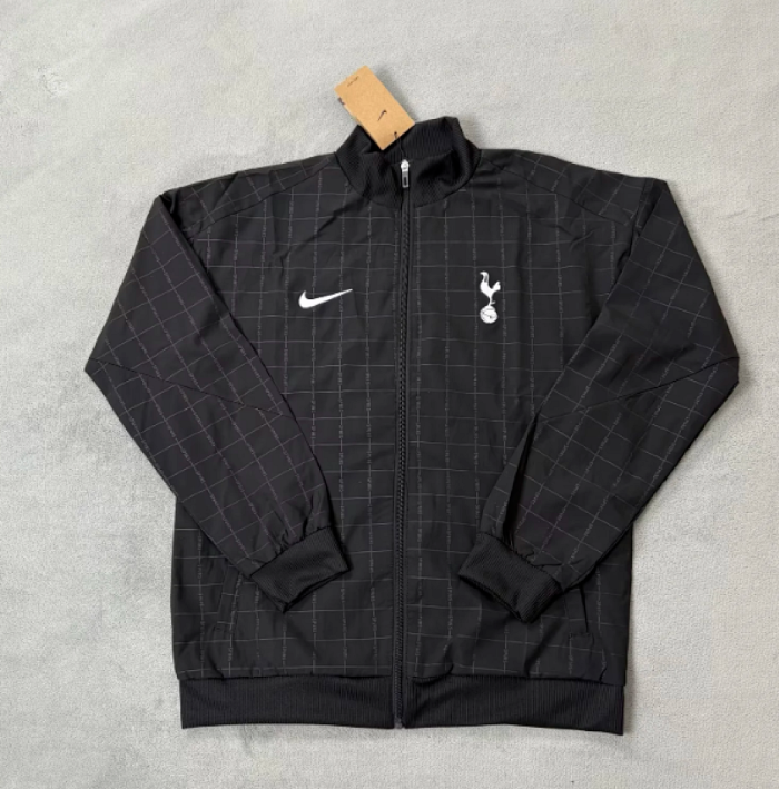 2025-2026 TOT Black Soccer Windbreaker Jacket Football Jacket
