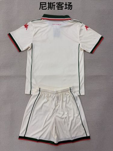 Youth Uniform Kids Kit 2025-2026 Nice Away White Soccer Jersey Shorts Child Football Set