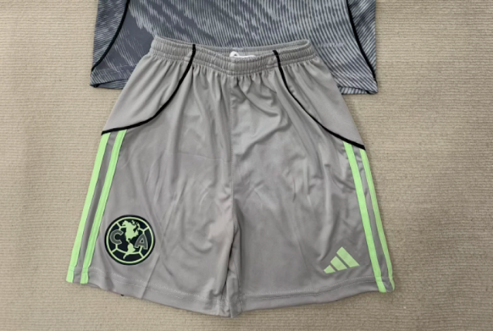 Fan Version 2025-2026 Club America Third Away Grey Soccer Shorts Football Shorts
