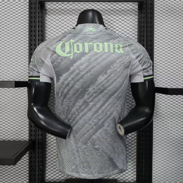 Player Version 2025-2026 Club America Aguilas Third Away Grey Soccer Jersey Football Shirt