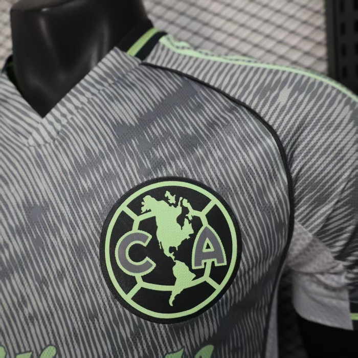 Player Version 2025-2026 Club America Aguilas Third Away Grey Soccer Jersey Football Shirt