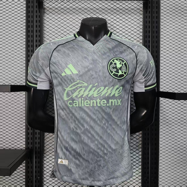 Player Version 2025-2026 Club America Aguilas Third Away Grey Soccer Jersey Football Shirt