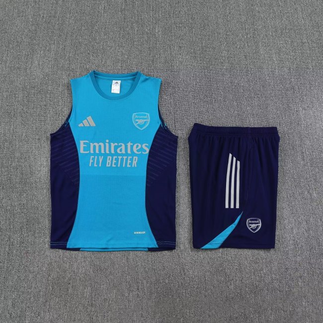 Adult Uniform 2025-2026 Arsenal Blue Soccer Training Jersey and Shorts Football Kits