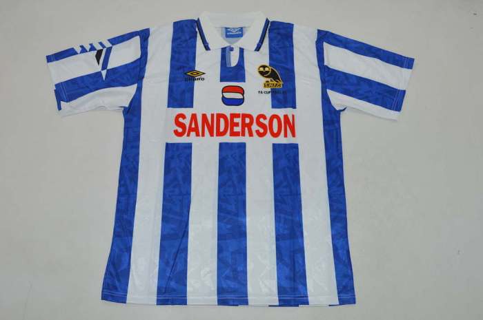 Retro Jersey 1992-1993 Sheffield Wednesday WADDLE 8 Home Soccer Jersey Football Shirt