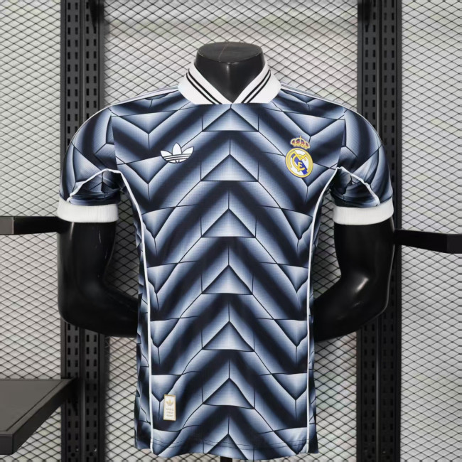Player Version 2025-2026 Real Madrid Dark Blue Retro Model Soccer Jersey Real Football Shirt