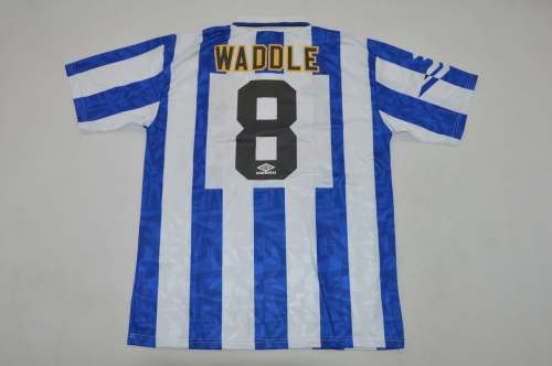 Retro Jersey 1992-1993 Sheffield Wednesday WADDLE 8 Home Soccer Jersey Football Shirt
