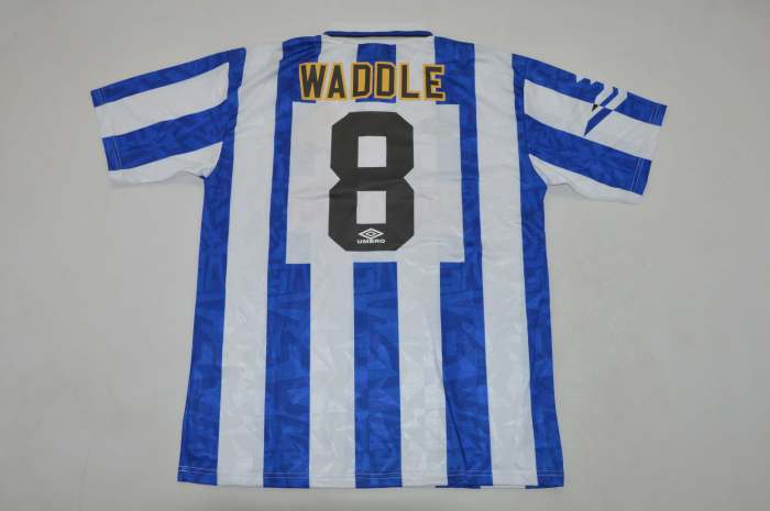 Retro Jersey 1992-1993 Sheffield Wednesday WADDLE 8 Home Soccer Jersey Football Shirt