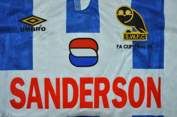 Retro Jersey 1992-1993 Sheffield Wednesday WADDLE 8 Home Soccer Jersey Football Shirt
