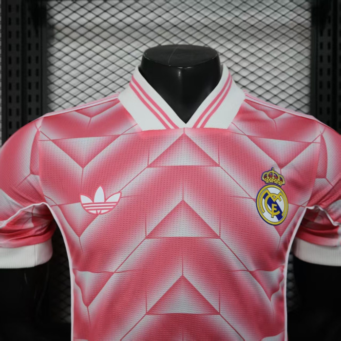 Player Version 2025-2026 Real Madrid Pink Retro Model Soccer Jersey Real Football Shirt