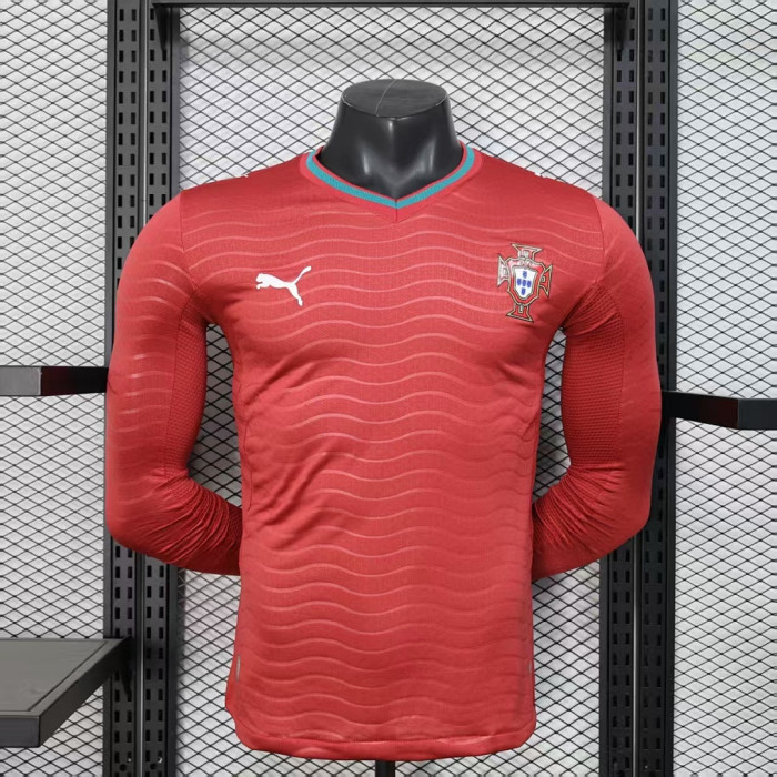 Long Sleeve Player Version 2026 Portugal Home Soccer Jersey Football Shirt