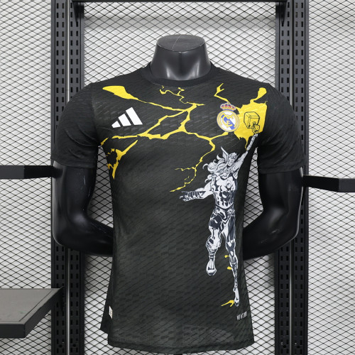 Player Version 2025-2026 Real Madrid black marvel version Soccer Jersey Real Football Shirt