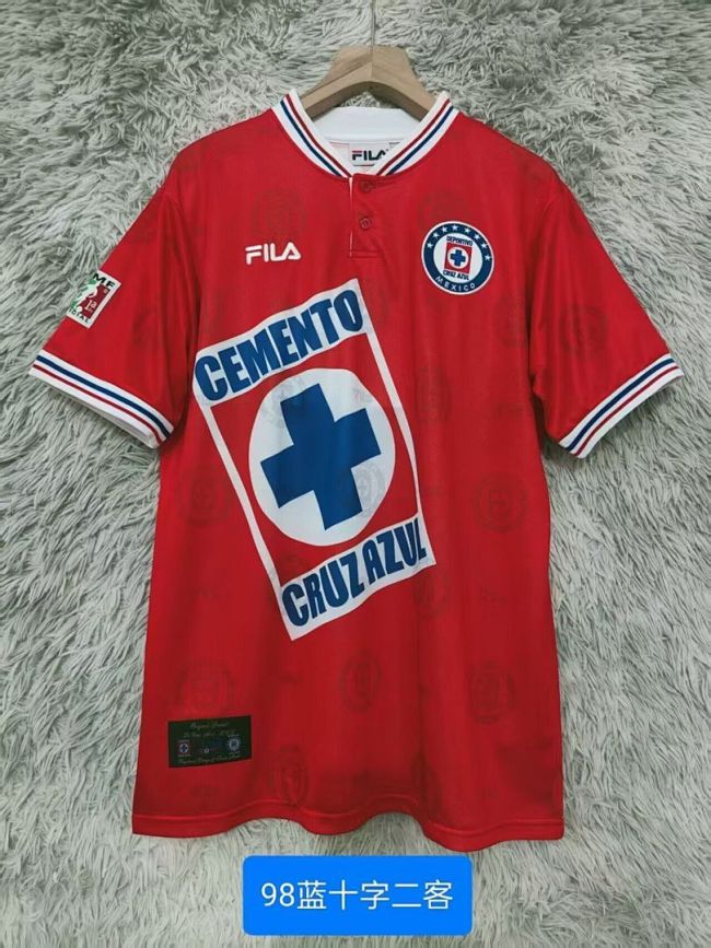 Retro Jersey 1998 Cruz Azul Third Away Red Soccer Jersey Vintage Football Shirt