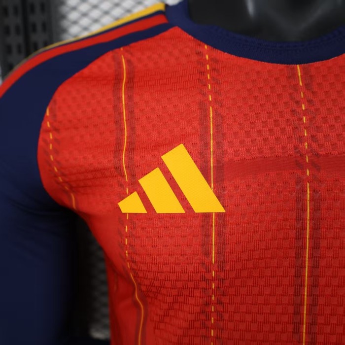 Long Sleeve Player Version 2026 Spain Home Soccer Jersey España Camisetas de Futbol