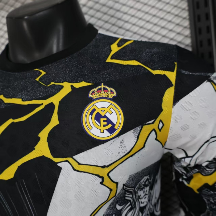Player Version Long Sleeve 2025-2026 Real Madrid black marvel version Soccer Jersey Real Football Shirt