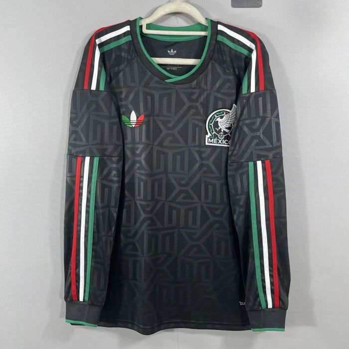 Long Sleeve Fan Version 2026 Mexico Black Soccer Jersey Football Shirt