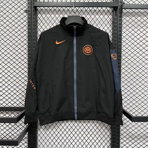 2025-2026 Inter Milan Black Soccer Windbreaker Jacket Football Jacket