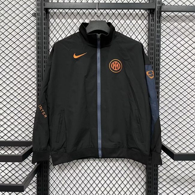 2025-2026 Inter Milan Black Soccer Windbreaker Jacket Football Jacket