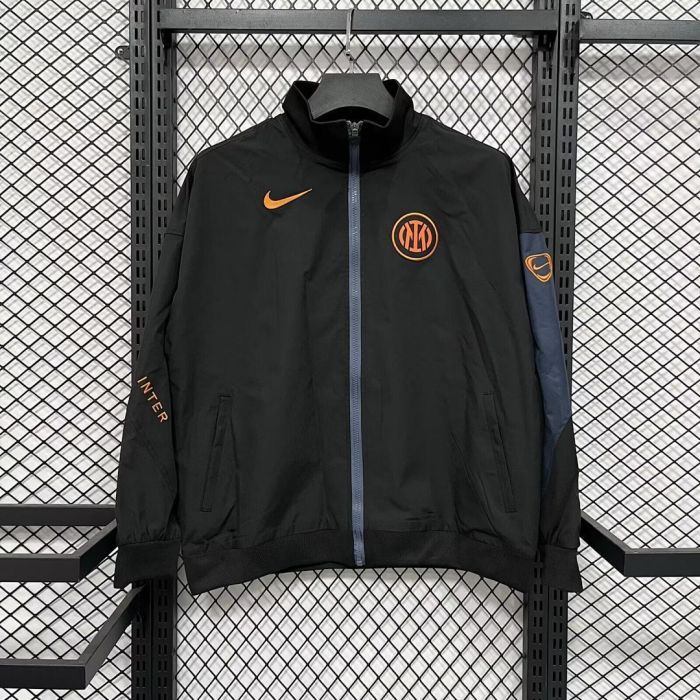 2025-2026 Inter Milan Black Soccer Windbreaker Jacket Football Jacket