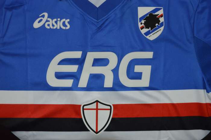 with Serie A Patch Retro Jersey 1993-1994 Sampdoria Home Soccer Jersey Vintage Football Shirt