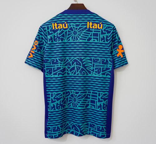 Fan Version 2024 Brazil Dark Blue Soccer Training Jersey Brasil Camisetas de Futbol
