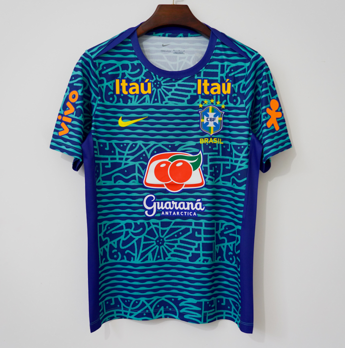 Fan Version 2024 Brazil Dark Blue Soccer Training Jersey Brasil Camisetas de Futbol