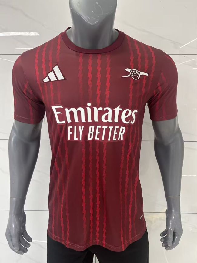 Fan Version Arsenal 2025-2026 Dark Red Soccer Training Jersey Football Shirt