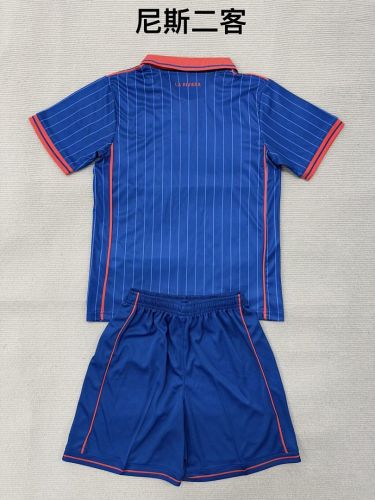 Youth Uniform Kids Kit 2025-2026 Nice Third Away Blue Soccer Jersey Shorts Child Football Set