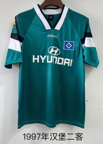 Retro Jersey 1996-1997 HSV Hamburg SV Third Away Green Soccer Jersey Hamburger Vintage Football Shirt